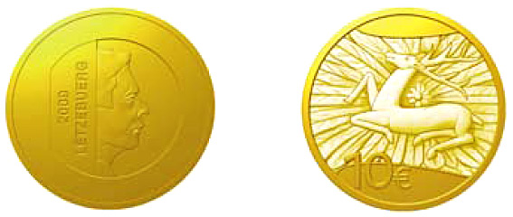 luxembourg coin  The deer of Orval&rsquo;s refuge