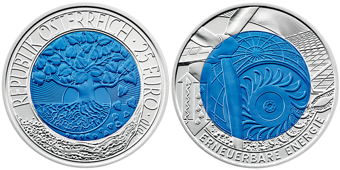 Renewable Energy - 25 euro silver niobium 2010 Austria