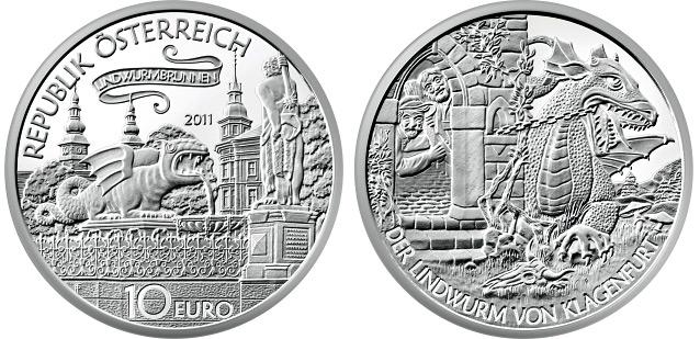 10 euro - The Lindwurm in Klagenfutrt