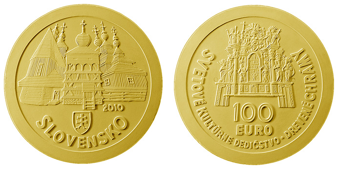 100 eur Svetové dedičstvo UNESCO &ndash; drevené chrámy v slovenskej časti karpatského oblúka